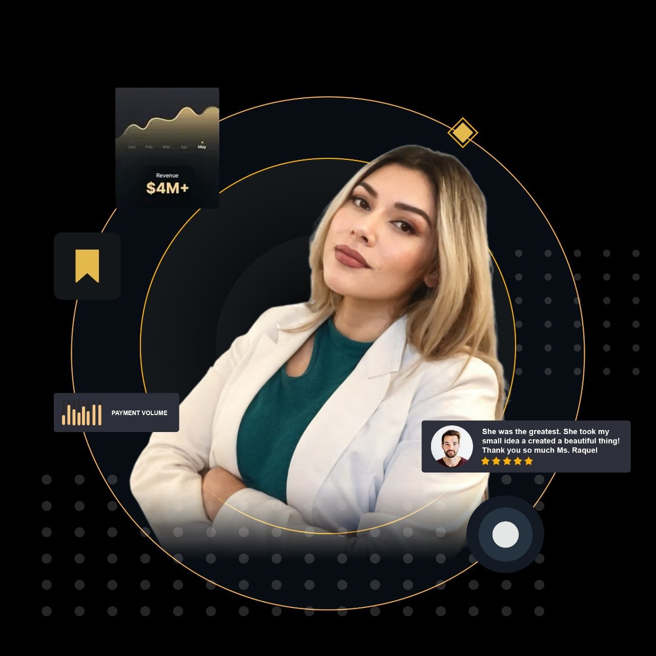 Peach Leaf Digital founder with laptop